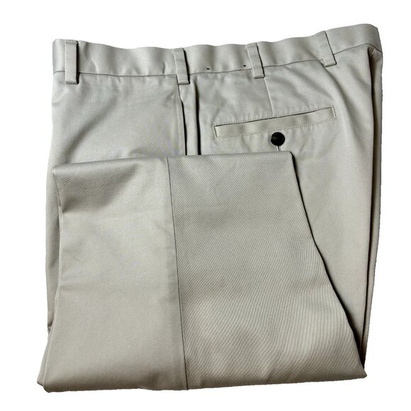 Brooks‎ Brothers Men's Size 35x32.5 Tan Cream Cotton Flat Front Chino Pants - Picture 5 of 8